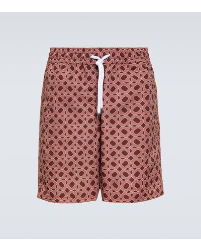 Frescobol Carioca Ipanema Printed Swim Trunks - Red