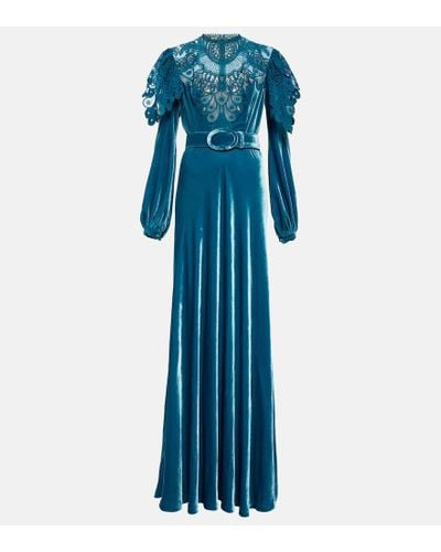 Costarellos Robe aus Samt - Blau