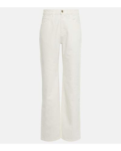 Chloé Jeans rectos de tiro alto - Blanco