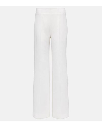 Chloé Pantalones de lana acanalados - Blanco