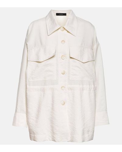 JOSEPH Wellbeck Silk-blend Twill Jacket - White