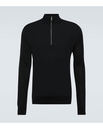 Zegna Wool Half-zip Sweater - Black