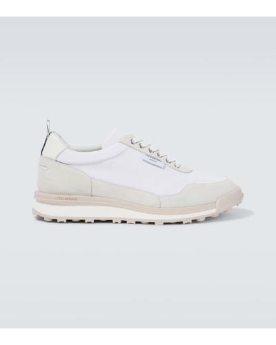 Thom Browne Leather-trimmed Sneakers - White