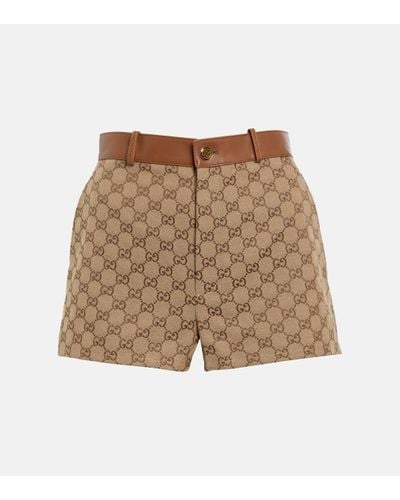 Gucci GG Supreme Leather-trimmed Shorts - Multicolour