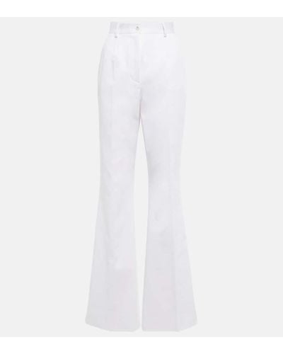 Dolce & Gabbana Pantalones flared de tiro alto - Blanco