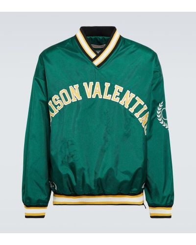 Valentino Logo Applique Varsity Sweater - Green