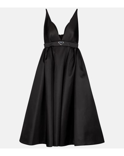 Prada Vestido midi de nylon - Negro