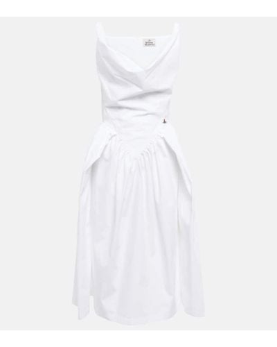 Vivienne Westwood Vestido midi Sunday de algodon - Blanco
