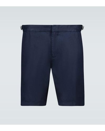 Orlebar Brown Shorts slim Norwich de lino - Azul