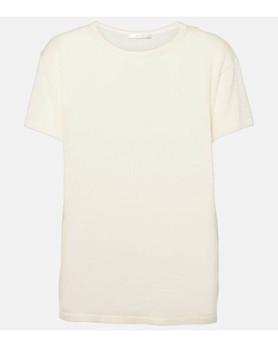 The Row Foz Knitted Cashmere T-shirt - White