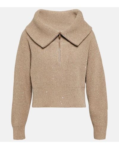 Brunello Cucinelli Cashmere And Wool-blend Sweater - Natural