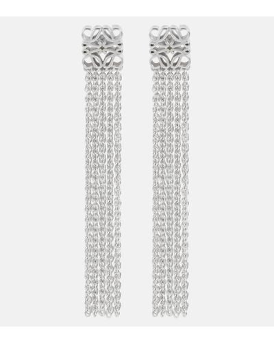 Loewe Anagram Drop Earrings - White