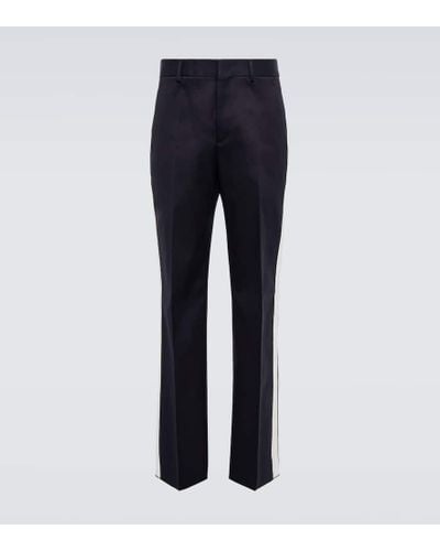 Valentino Side-striped Cotton Pants - Blue