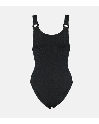 Hunza G Domino Embellished Swimsuit - Black