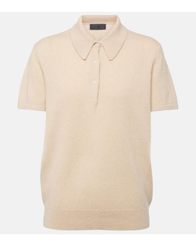 Nili Lotan Milos Cashmere Polo Shirt - Natural