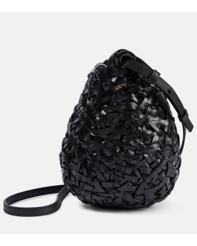 Loewe Nest Small Leather Basket Bag - Black