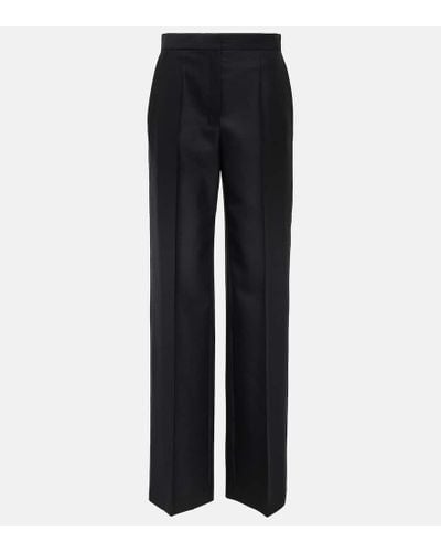 The Row Delton High-rise Wool And Mohair Pants - Black