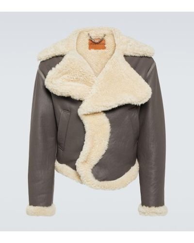 JW Anderson Shearling Leather Jacket - Gray