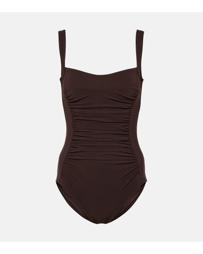 Karla Colletto Basics Ruched Swimsuit - Brown