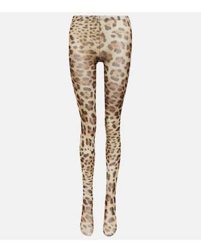 Dolce & Gabbana Collant con stampa leopardata - Metallizzato