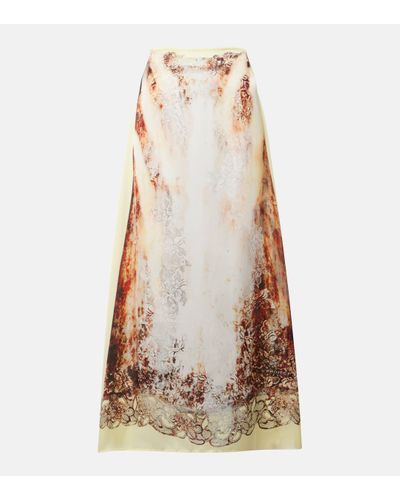 Y. Project Printed Maxi Skirt - Natural