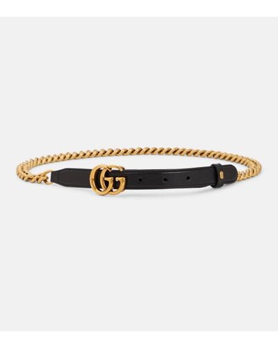 Gucci GG Chain And Leather Belt - Natural