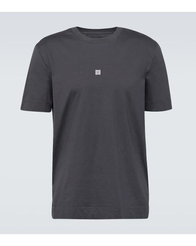 Givenchy Camiseta en jersey de algodon con logo - Gris