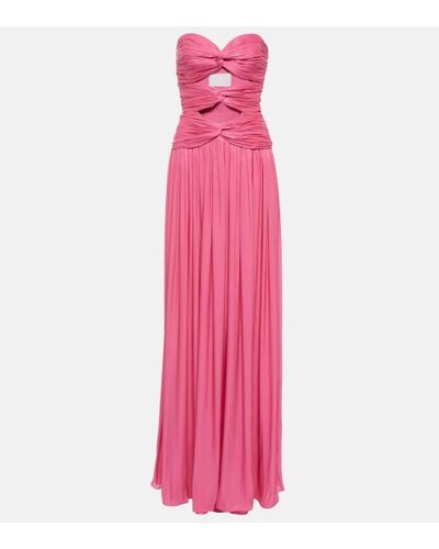 Costarellos Ambria Gathered Cutout Gown - Pink