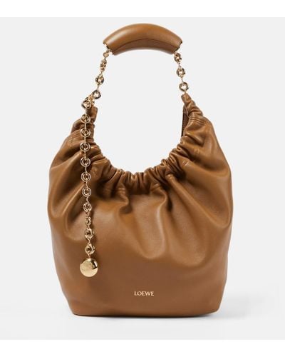 Loewe Squeeze Small Leather Shoulder Bag - Brown