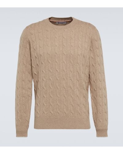 Brunello Cucinelli Cable-knit cashmere sweater - Neutre