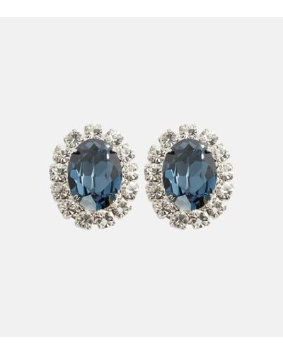 Jennifer Behr Pendientes Diana adornados con cristales - Azul