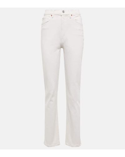 RE/DONE Jeans rectos 70s de tiro alto - Blanco
