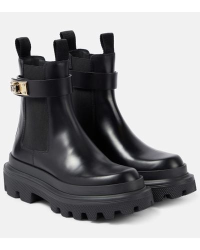 Dolce & Gabbana Stiefelette aus Kalbsleder - Schwarz