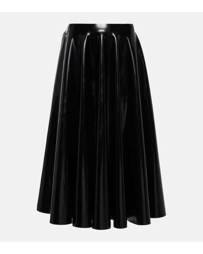 Alaïa Latex Midi Skirt - Black