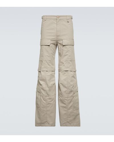 Balenciaga Hybrid Flared Cotton Cargo Pants - Natural