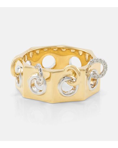 Rainbow K Eyet 14kt Yellow And White Gold Ring With Diamonds - Metallic