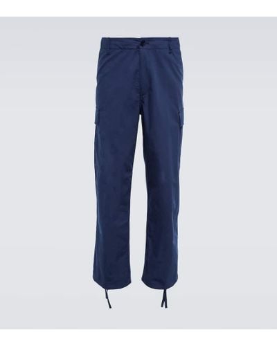 KENZO Straight Cotton Cargo Pants - Blue