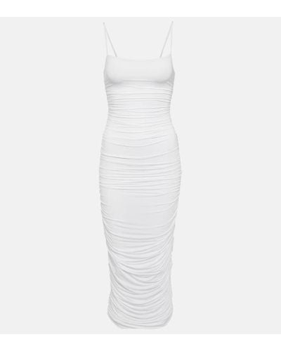 Wardrobe NYC Ruched Jersey Slip Dress - White