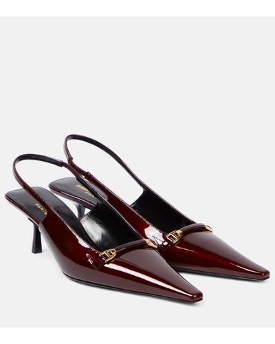 Saint Laurent Escarpins Carine 55 en cuir verni - Marron