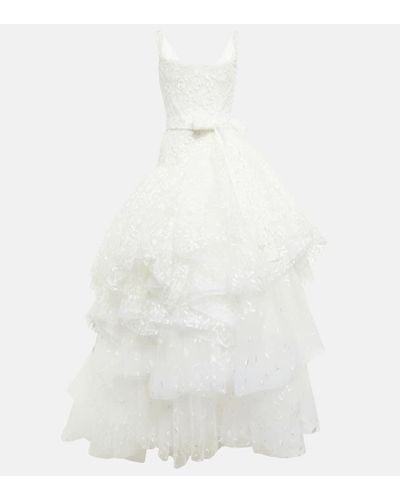 Vivienne Westwood Bridal Bestickte Robe Princess aus Tuell - Weiß