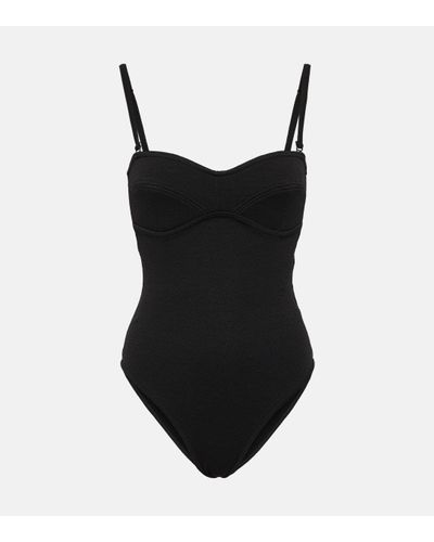 Bottega Veneta Bandeau Swimsuit - Black