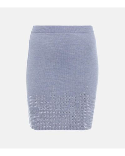 JW Anderson Embellished Wool Miniskirt - Blue