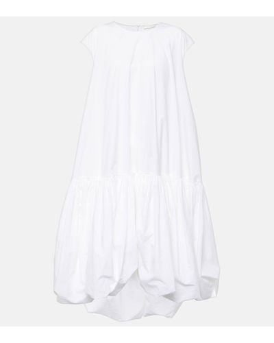The Row Tadao Cotton Poplin Midi Dress - White
