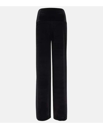 Norma Kamali Elephant Velvet Wide-leg Pants - Black