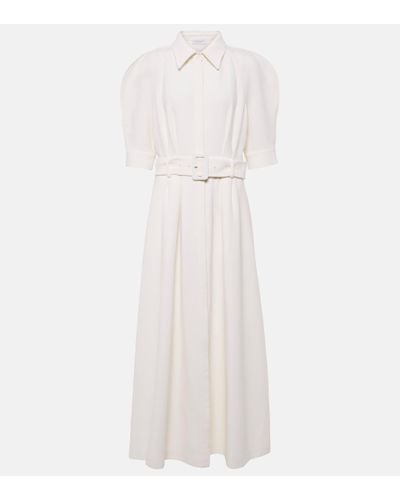 Gabriela Hearst Angus Virgin Wool Shirt Dress - White