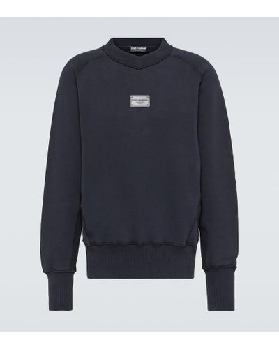 Dolce & Gabbana Sweatshirt aus Baumwoll-Jersey - Blau