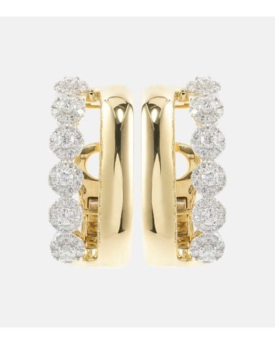 YEPREM Golden Strada 18kt Gold Clip-on Earrings With Diamonds - Metallic