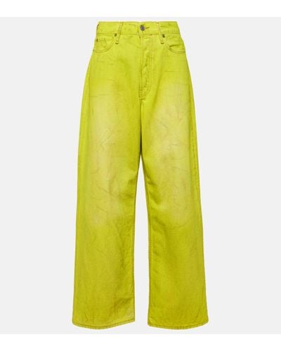 Acne Studios Low-rise Wide-leg Jeans - Yellow
