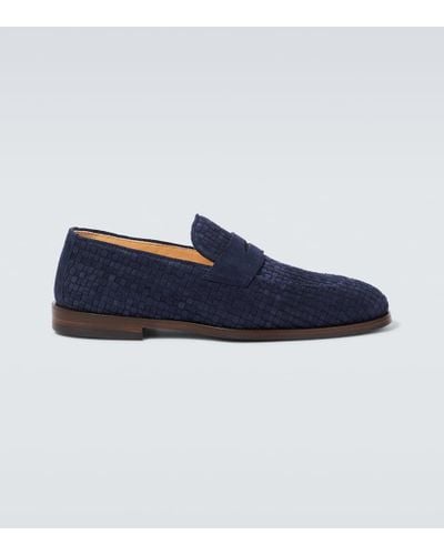 Brunello Cucinelli Loafers aus Veloursleder - Blau