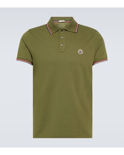 Moncler Logo Cotton Polo Shirt - Green